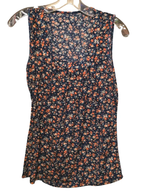 KTILG Boho Floral Print Square Neck Draped Tank Top Size S - Picture 1 of 6